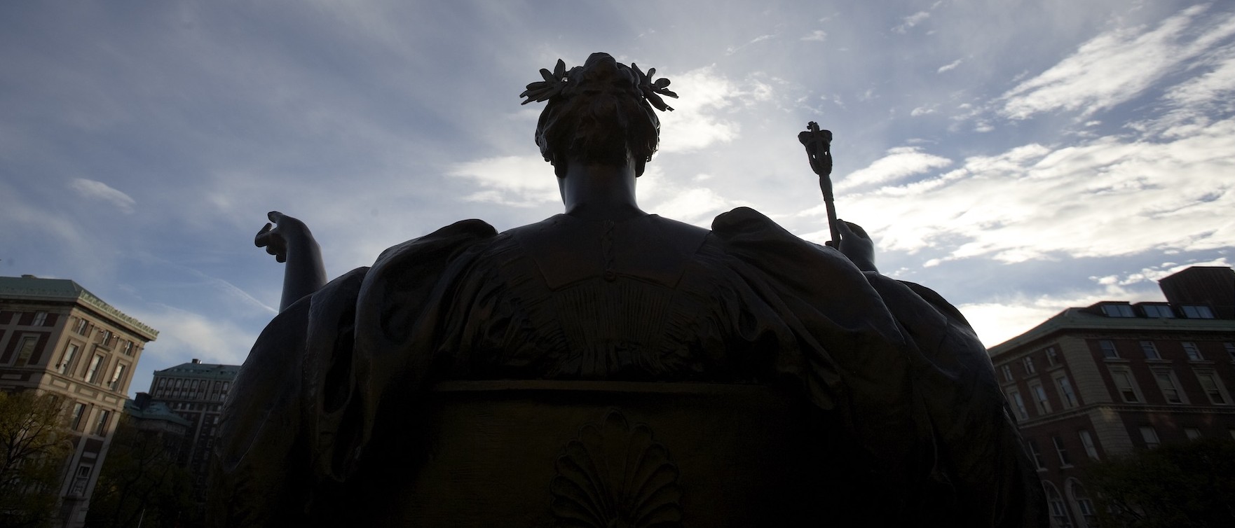Alma Mater statue silhouette